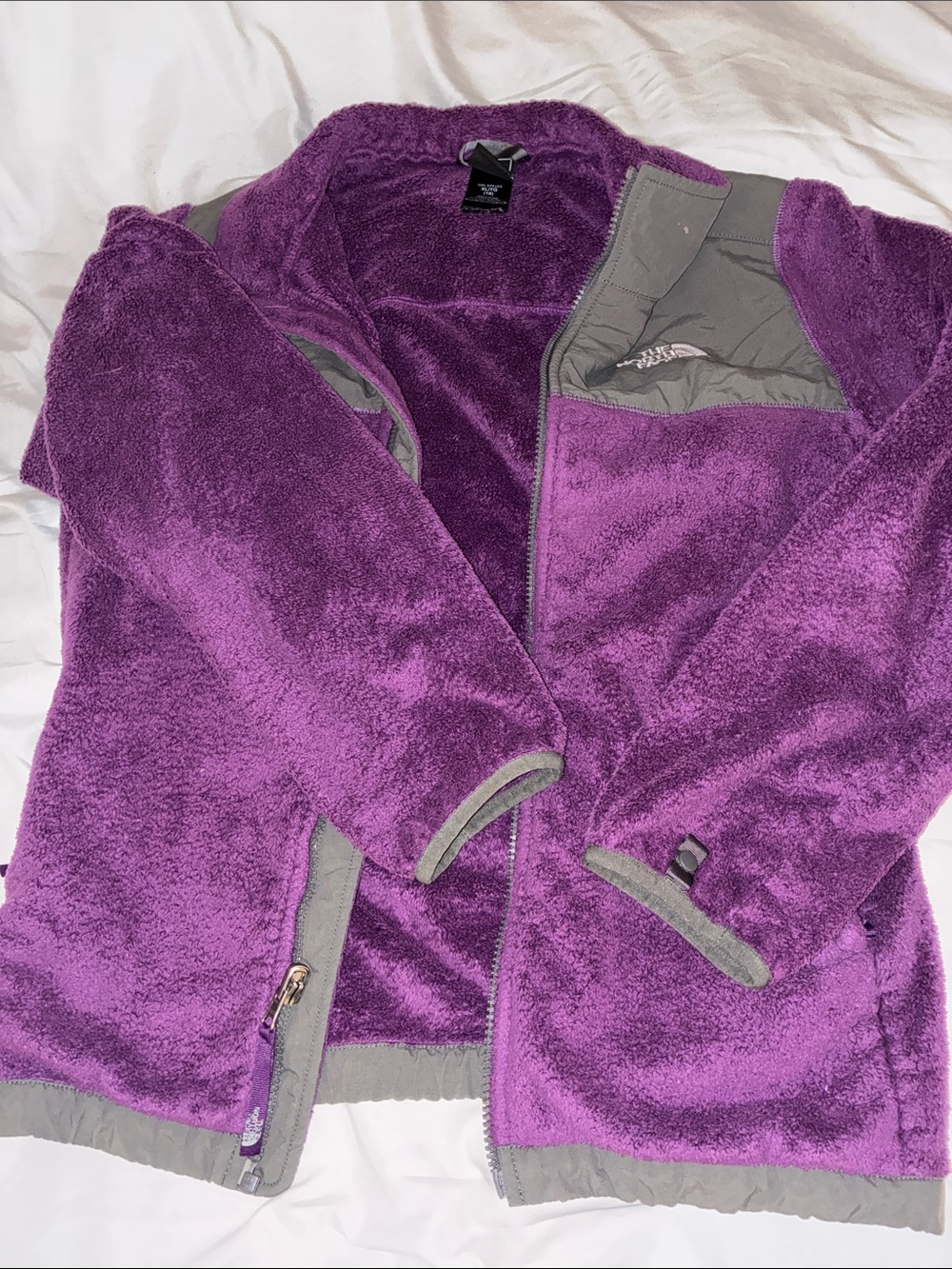 Plush Purple Fleece North Face Zip Up- Youth XL (18)